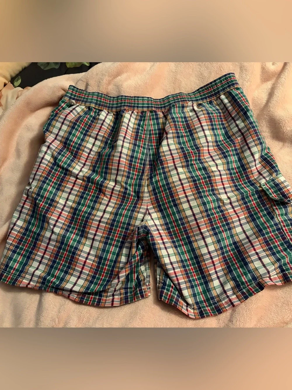 Men's Ralph Lauren Polo Plaid Drawstring Swim Trunks in Multi-Color